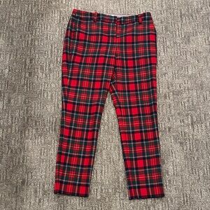 Vineyard Vines Red Navy and Green Plaid Ankle Pants